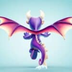Purple Dragon running away.