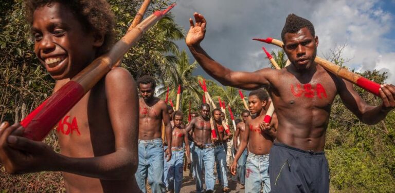 Pacific Islanders dancing.